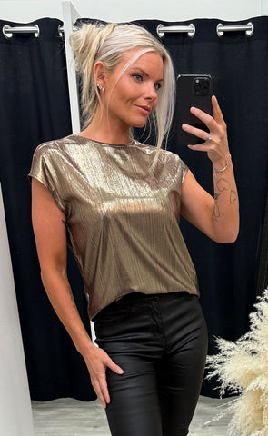 Talia tee 1 - chocolate metallic
