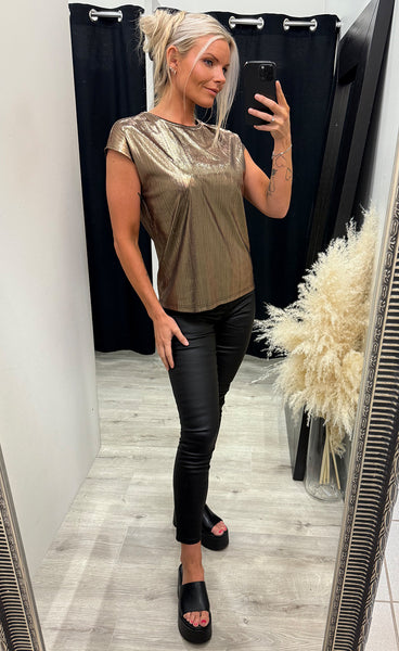 Talia tee 1 - chocolate metallic