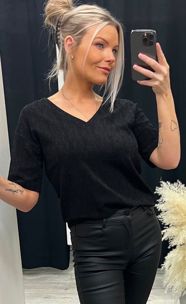 Nelly top - black glitter