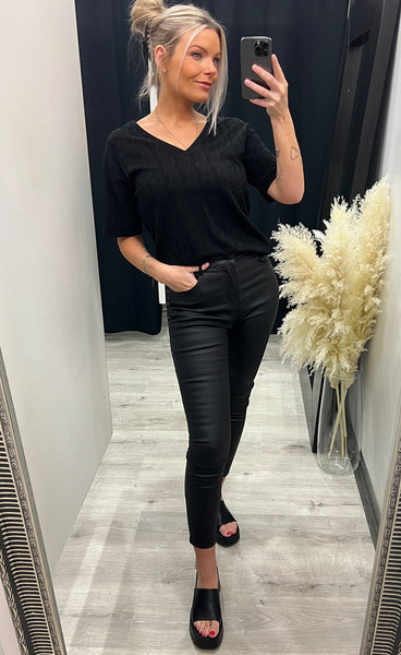 Nelly top - black glitter