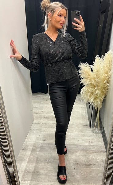 Loane blouse - black glitter