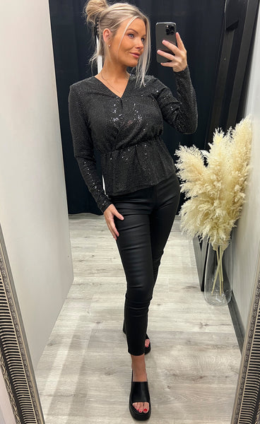 Loane blouse - black glitter