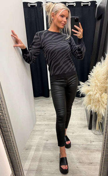 Mobbe jacquard jumper - meterorite