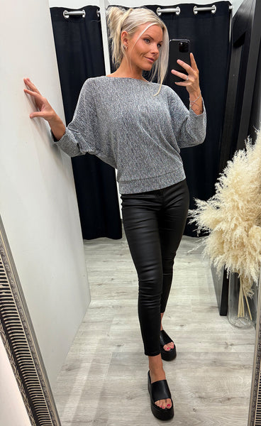 Shiloh bat blouse - silver