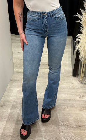Twiggy flared HIGH WAIST - light blue