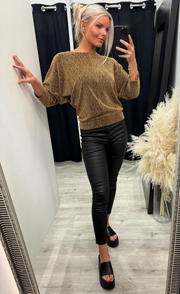 Shiloh bat blouse - gold