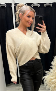Zinelle wrap pullover - fog melange