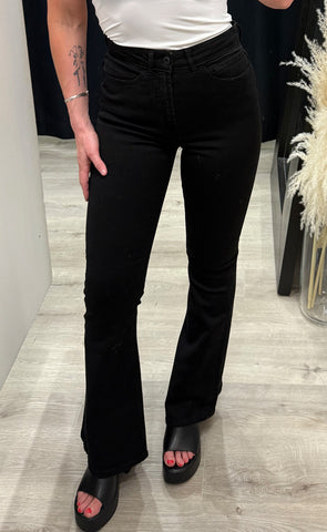 Twiggy flared HIGH WAIST - black