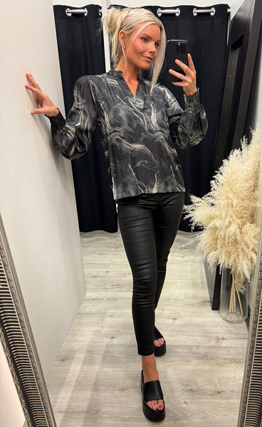 Hatti blouse 1 - gray watercolour