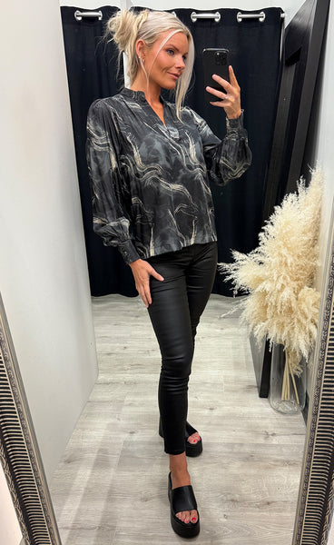 Hatti blouse 1 - gray watercolour