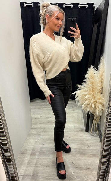 Zinelle wrap pullover - fog melange