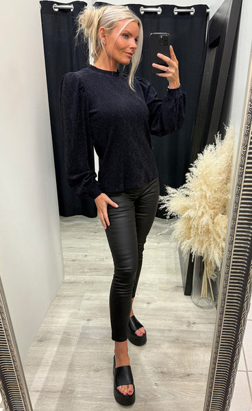 Avalon blouse 1 - night sky jacquard