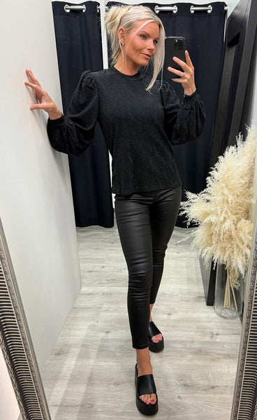 Avalon blouse 1 - jet set jacquard