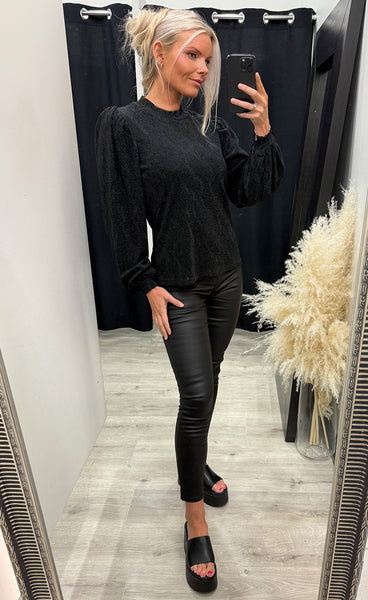 Avalon blouse 1 - jet set jacquard