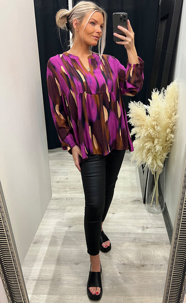 Dany blouse PLUS - sparkling grape