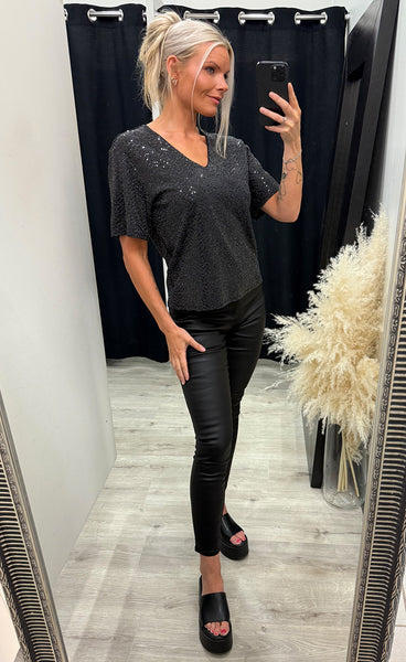 Nelenia top - black glitter