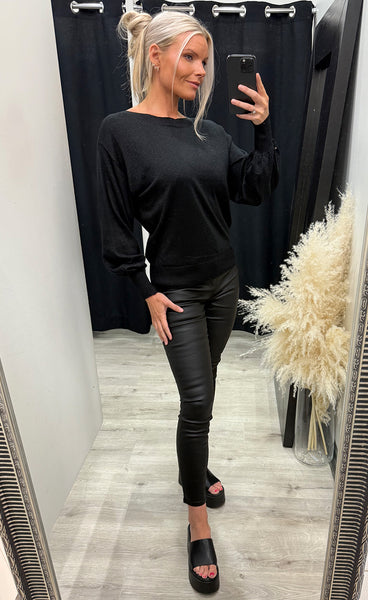 Mopaz lurex pullover - black