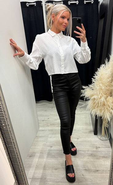 Lisanne shirt - cloud dancer/glitter