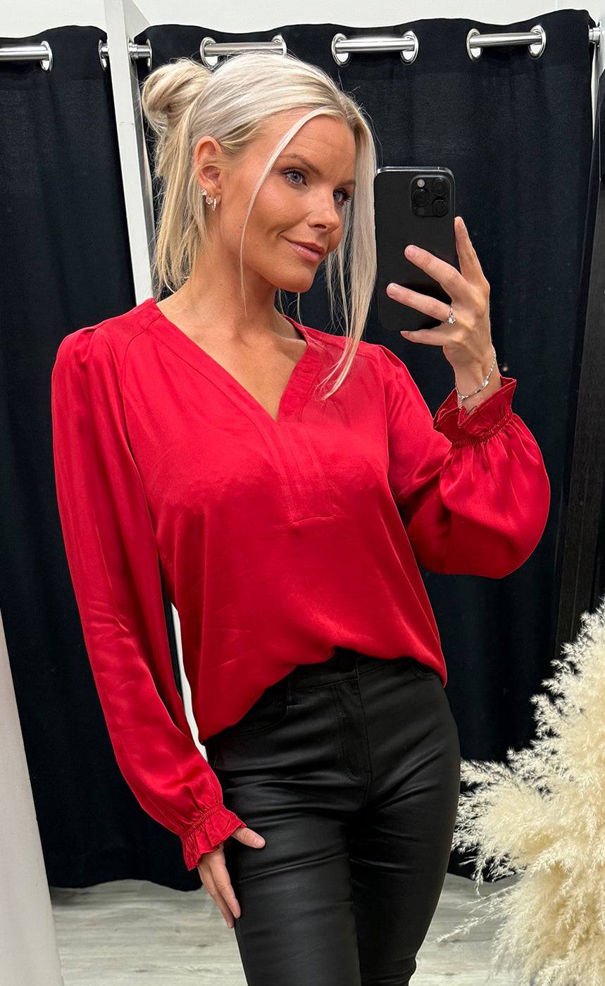 Cassy blouse - chili pepper