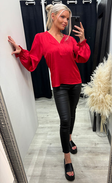 Cassy blouse - chili pepper