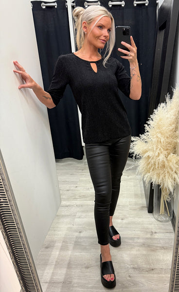 Thea blouse - black glitter