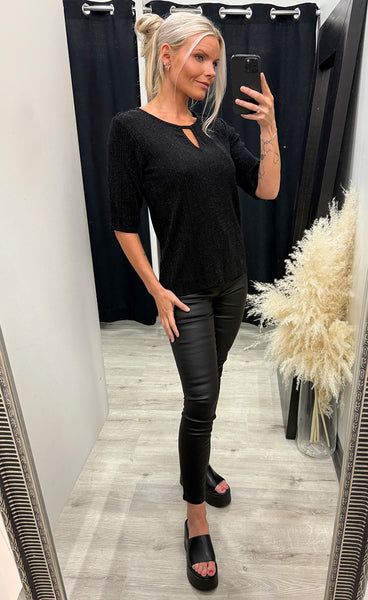 Thea blouse - black glitter
