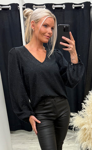 Kavira longsleeve - black glitter