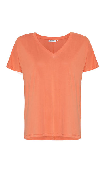 Fenya v-neck tee - persimmon