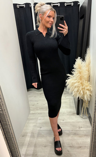 Livvy knit dress - black