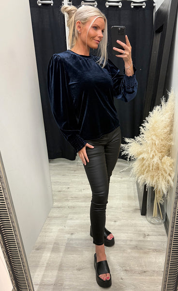 Barbara o-neck blouse - dark sapphire