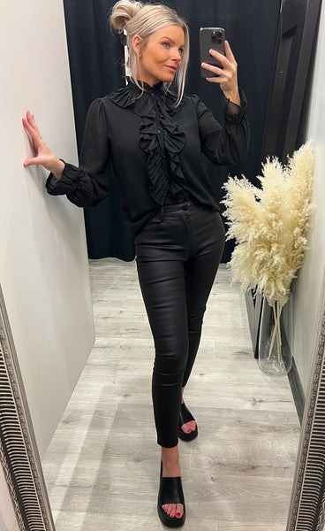 Ruffle blouse - black