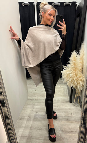 Claudisse cape - mushroom melange