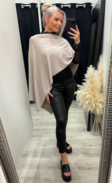 Claudisse cape - mushroom melange