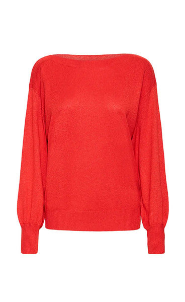 Mopaz lurex pullover - racing red