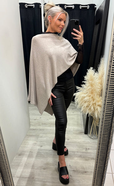 Claudisse cape - mushroom melange