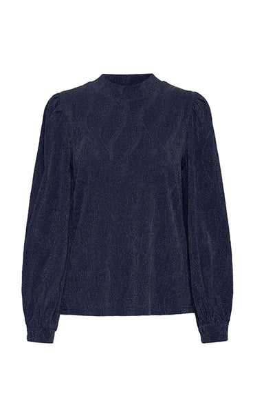 Avalon blouse 1 - night sky jacquard