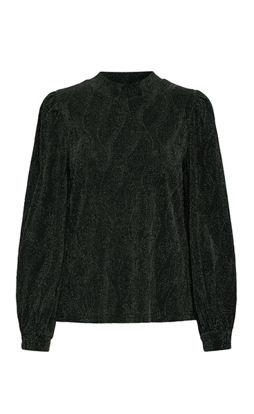 Avalon blouse 1 - jet set jacquard