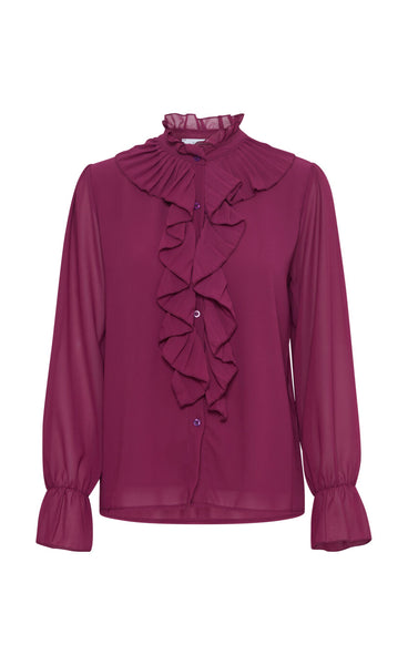 Ruffle blouse - magenta haze