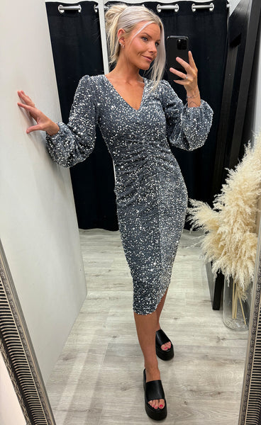 Teagan LG dress - silver grey