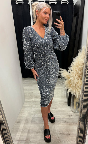 Teagan LG dress - silver grey