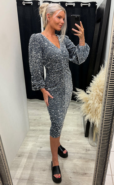 Teagan LG dress - silver grey