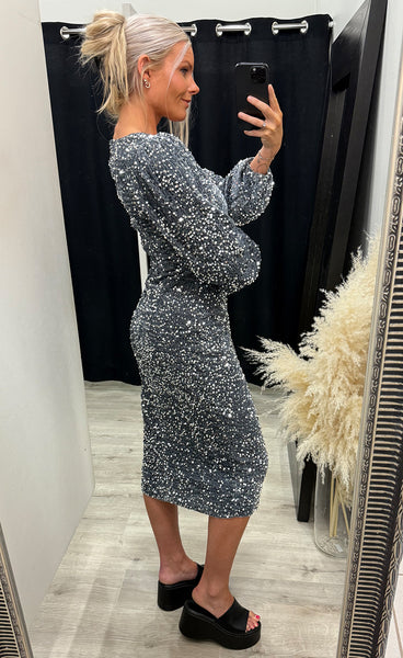 Teagan LG dress - silver grey