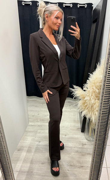 FRANSA stretch blazer - chocolate torte