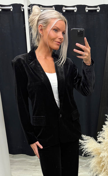 Donna velour blazer 1 - black