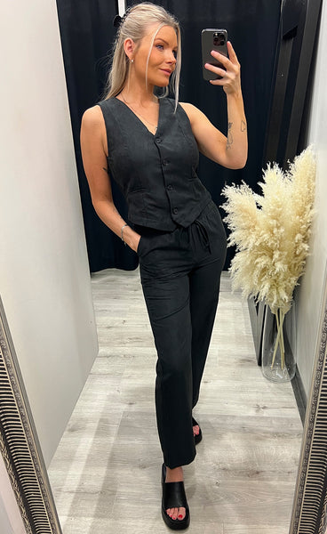 Lis pants - black velvet
