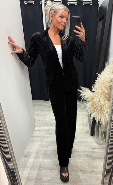 Donna velour blazer 1 - black