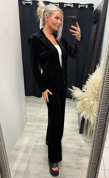 Donna velour blazer 1 - black