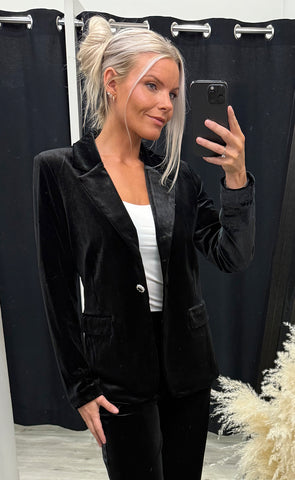 Perlina velour blazer 3 - black