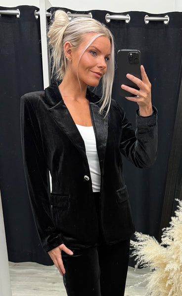 Perlina velour blazer 3 - black