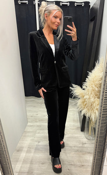 Perlina velour blazer 3 - black